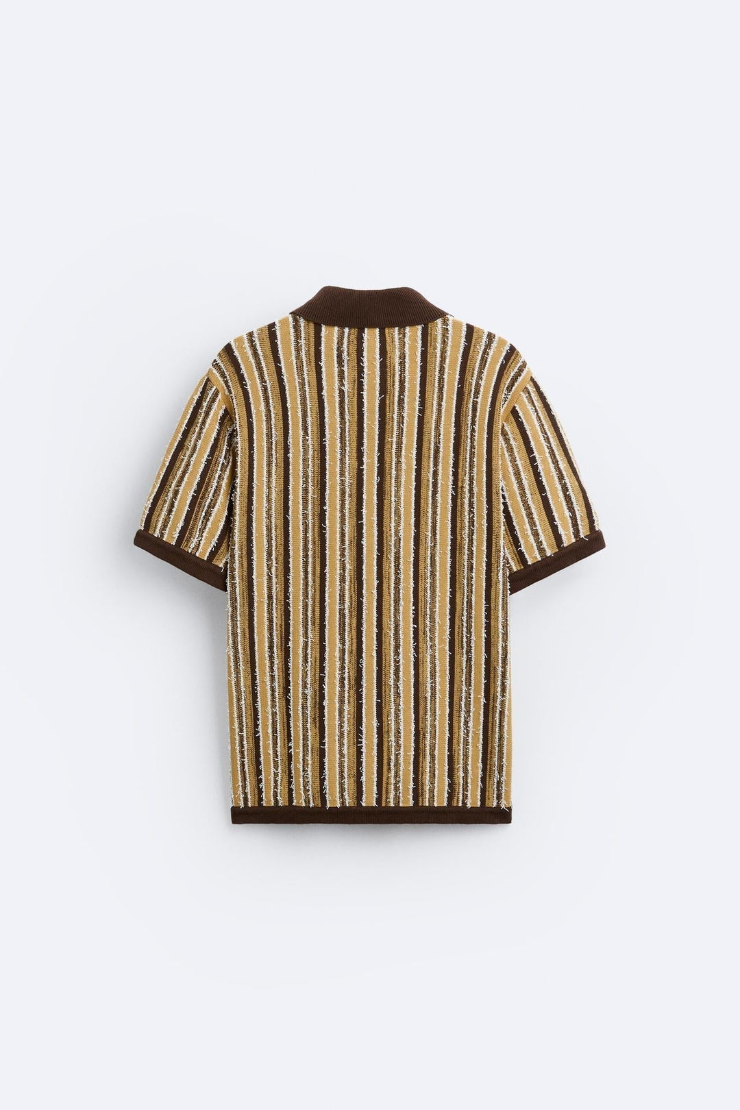 Męska retro dzianinowa koszulka polo w paski na lato