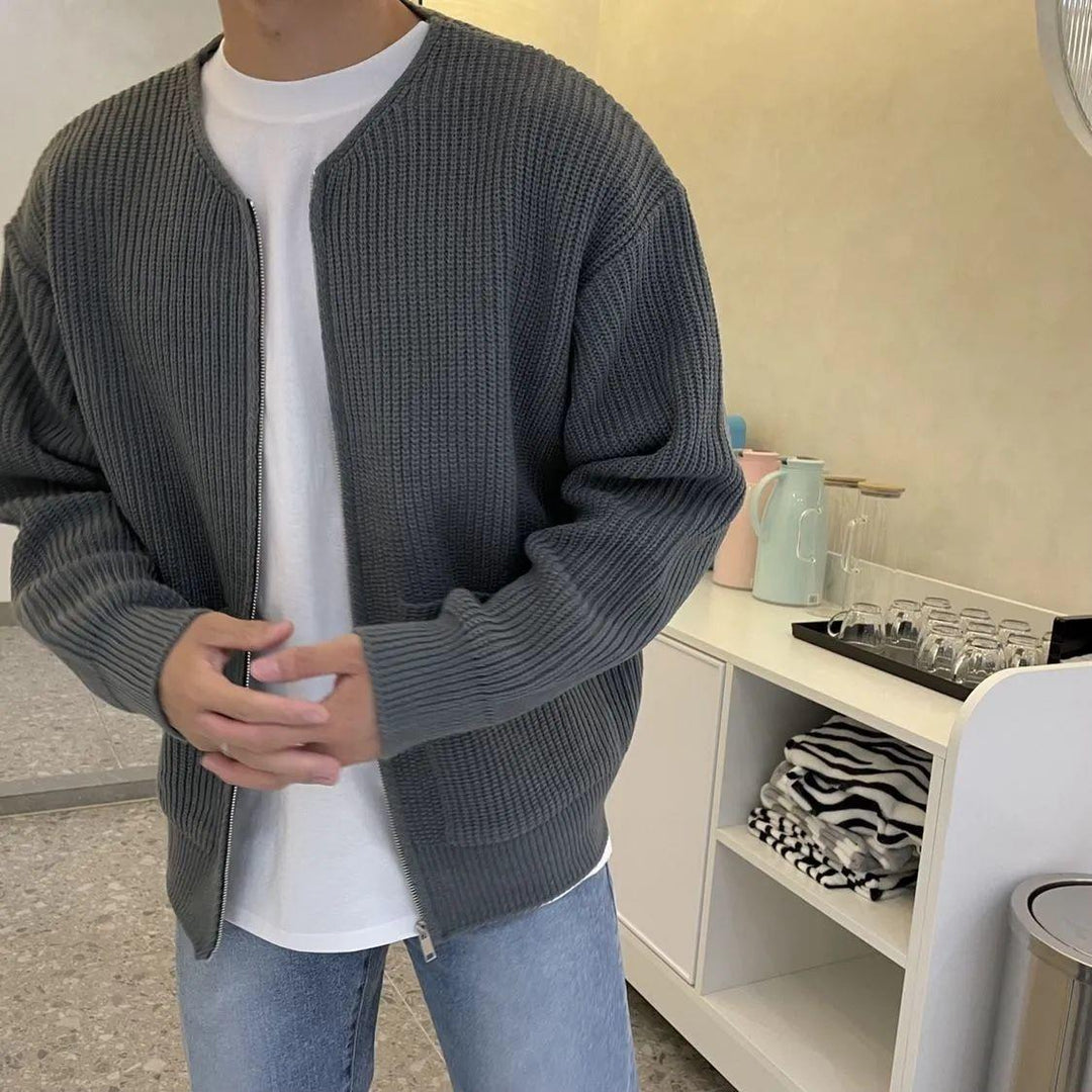 Męski sweter z wysokim kołnierzem – Ciepły, komfortowy, stylowy, casualowy, elegancki pulower