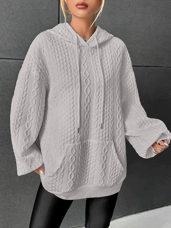 Damski Oversized Sweter z Kapturem – Wygodny, Luźny, Codzienny Hoodie na Ciepłe Dni