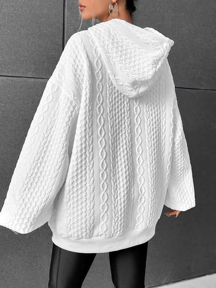 Damski Oversized Sweter z Kapturem – Wygodny, Luźny, Codzienny Hoodie na Ciepłe Dni