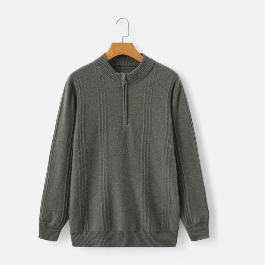 Valmonti | Męski Sweter – Elegancja z Ribbed Half-Zip