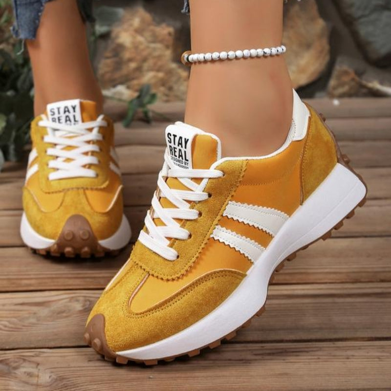 Damskie Retro Platformowe Sneakersy Biegowe Zamszowe Trenerki