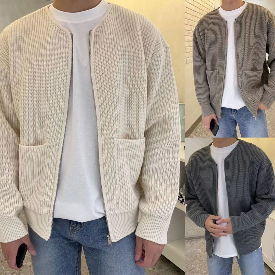 Męski sweter z wysokim kołnierzem – Ciepły, komfortowy, stylowy, casualowy, elegancki pulower