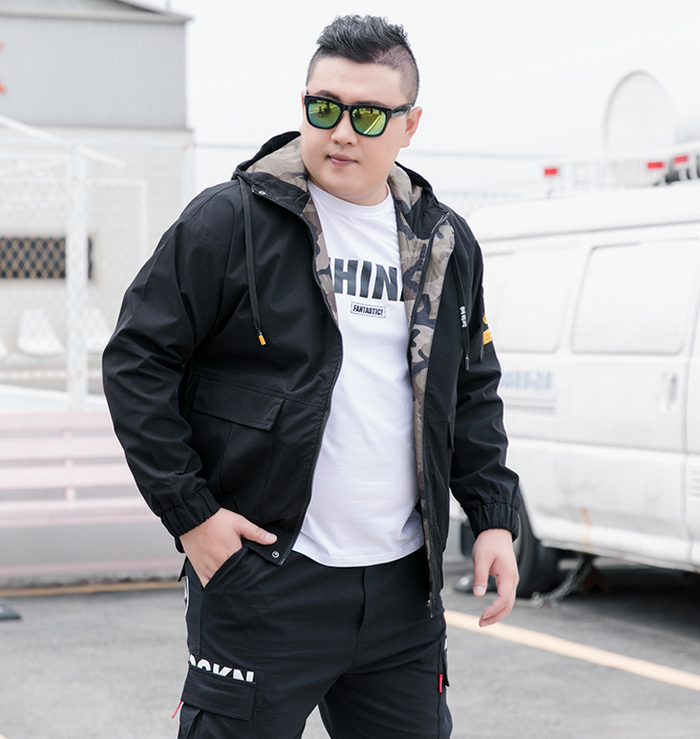 Jakub | Męska kurtka z kapturem i pluszem w dużych rozmiarach