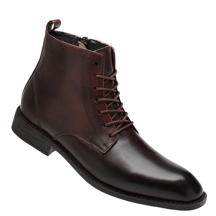 Męskie skórzane buty dziedzictwa – klasyczny model za kostkę z sznurowaniem do eleganckich i codziennych stylizacji