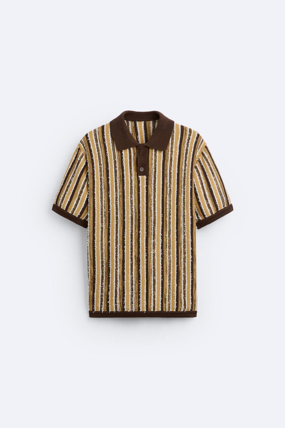 Męska retro dzianinowa koszulka polo w paski na lato