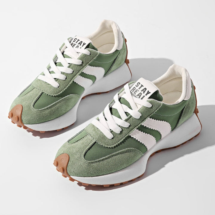 Damskie Retro Platformowe Sneakersy Biegowe Zamszowe Trenerki