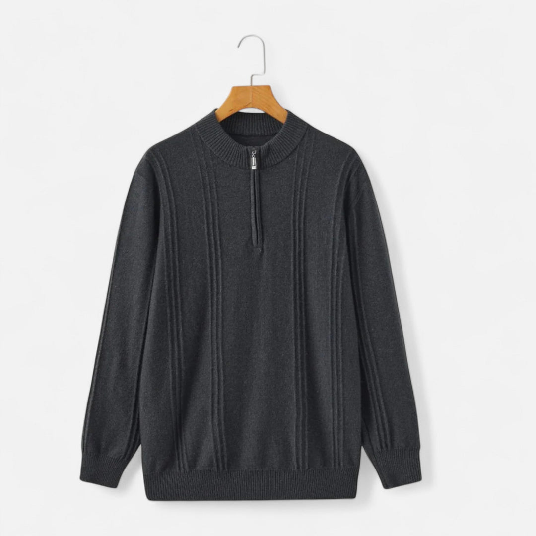 Valmonti | Męski Sweter – Elegancja z Ribbed Half-Zip