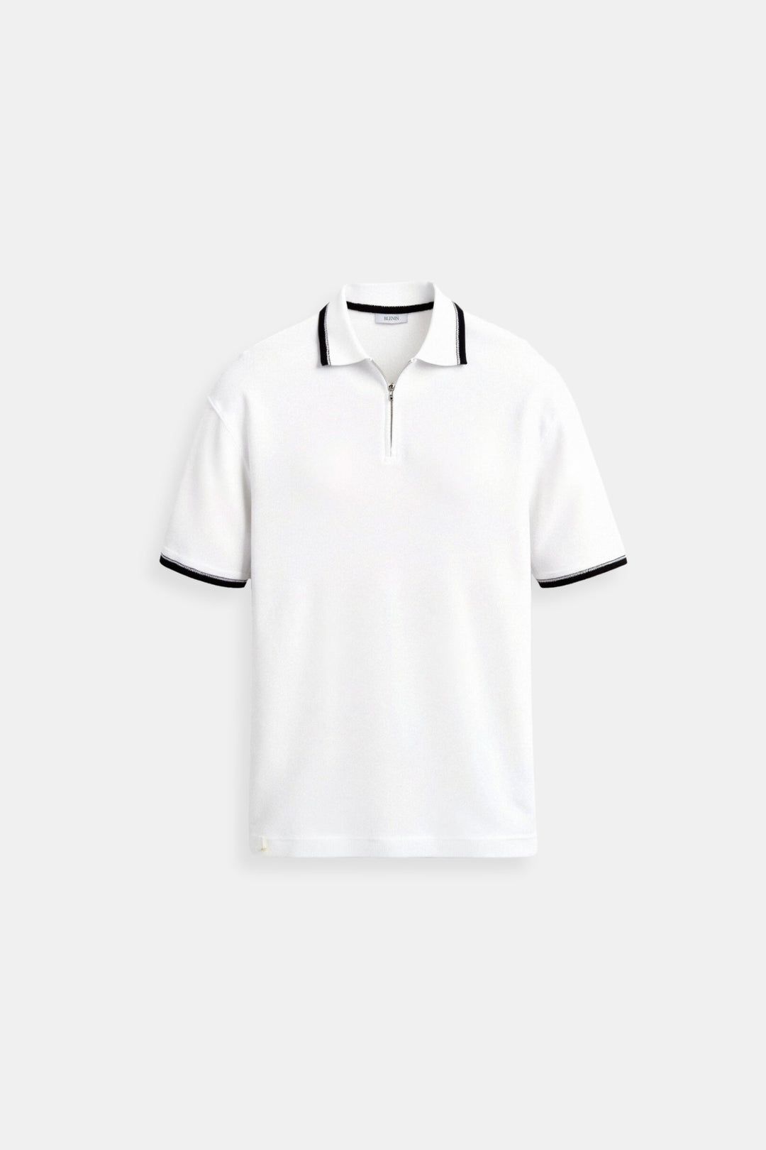 Męska koszulka polo z zamkiem, smart casual, letnia, dziana
