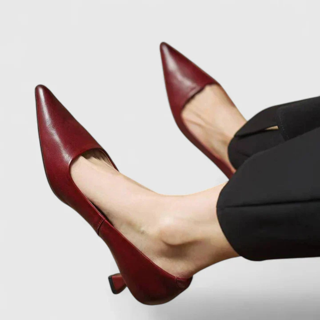 Damskie Czółenka na Niskim Obcasie z Ostro zakończonym Nosem – Eleganckie Buty do Biura i na Wieczór