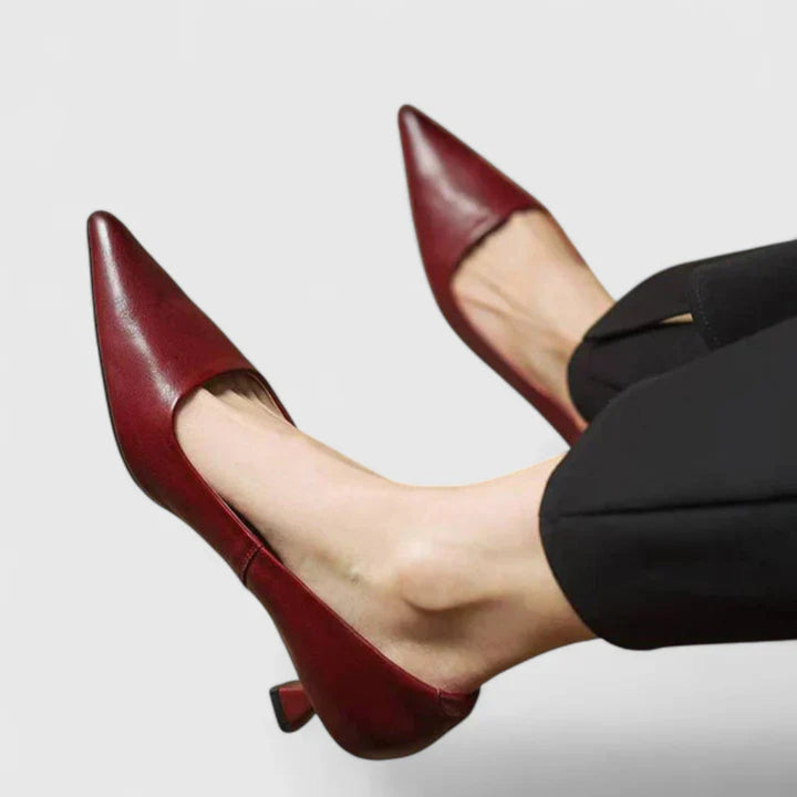 Damskie Czółenka na Niskim Obcasie z Ostro zakończonym Nosem – Eleganckie Buty do Biura i na Wieczór