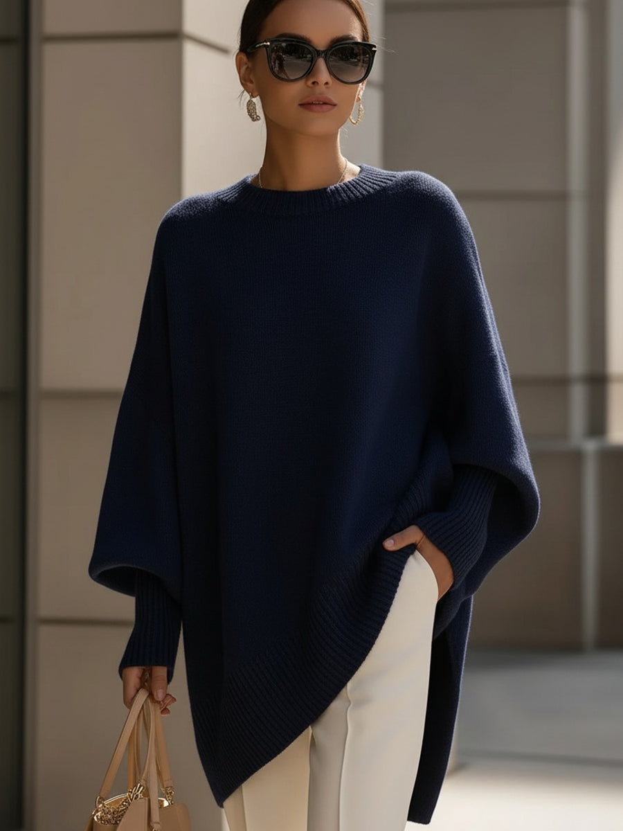 Damski Oversized Sweter Wełniany – Luźna Warstwa na Jesień i Zimę