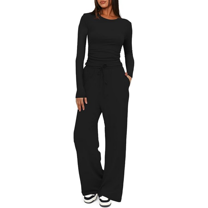 Damski 2-Częściowy Komplet Loungewear z Długim Rękawem
