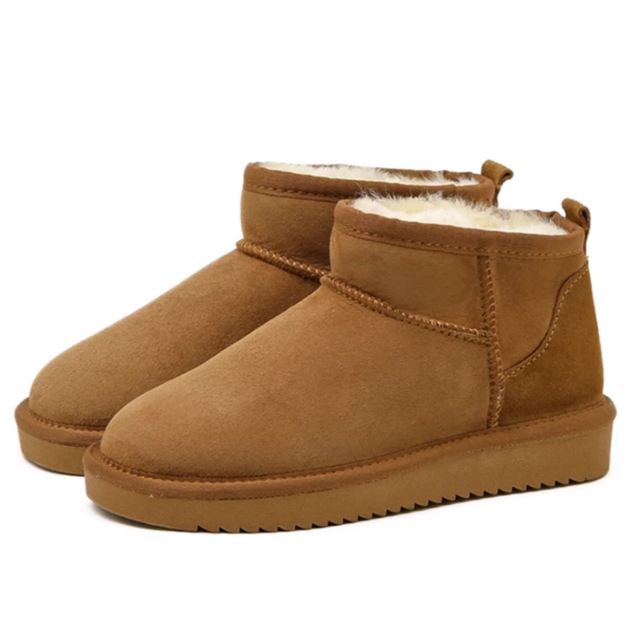 Damskie Mini Botki Boston Stylowe Zimowe Obuwie Wygodne Ciepłe Botki z Fleece