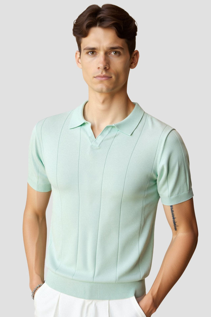 Męska Koszulka Polo z Drobnego Dzianiny w Stylu Smart Casual na Lato