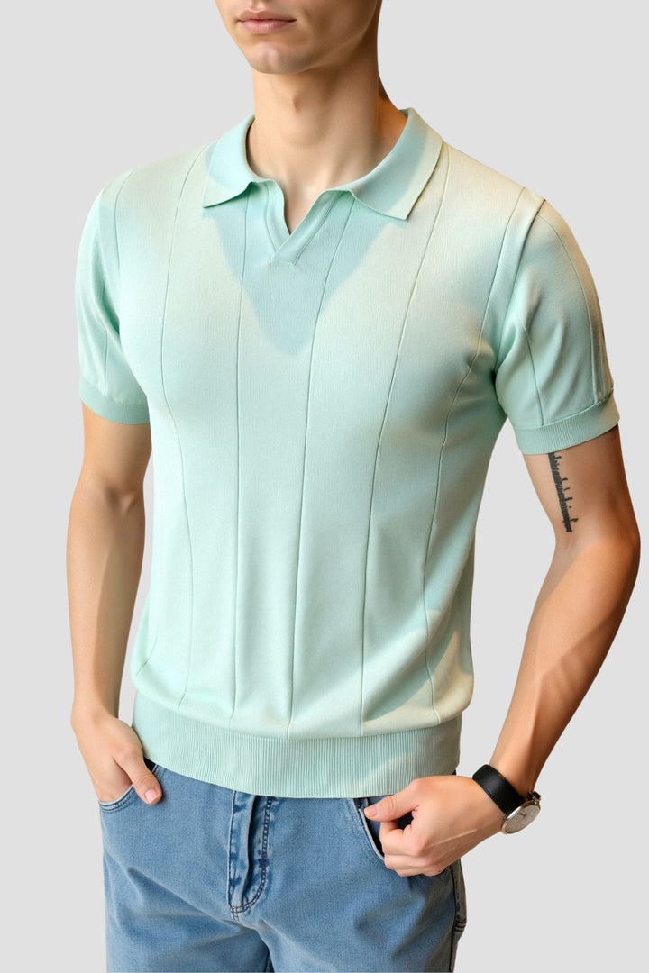 Męska Koszulka Polo z Drobnego Dzianiny w Stylu Smart Casual na Lato