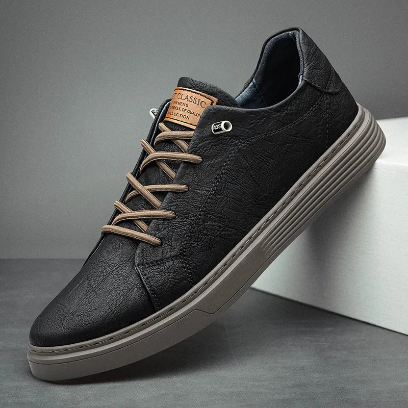 Męskie Minimalistyczne Sneakersy Oxford na Sznurowadła