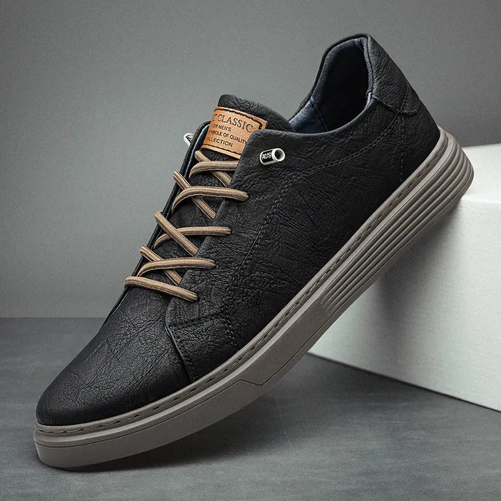 Męskie Minimalistyczne Sneakersy Oxford na Sznurowadła