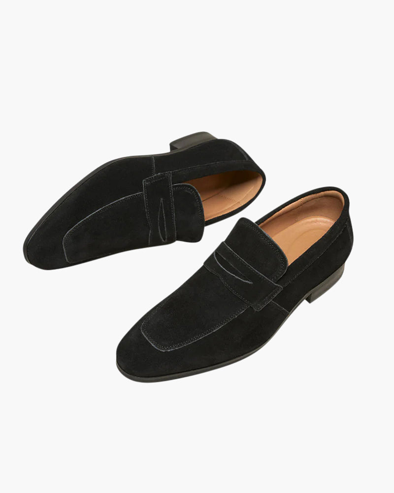 Męskie zamszowe mokasyny penny eleganckie buty o niskim profilu