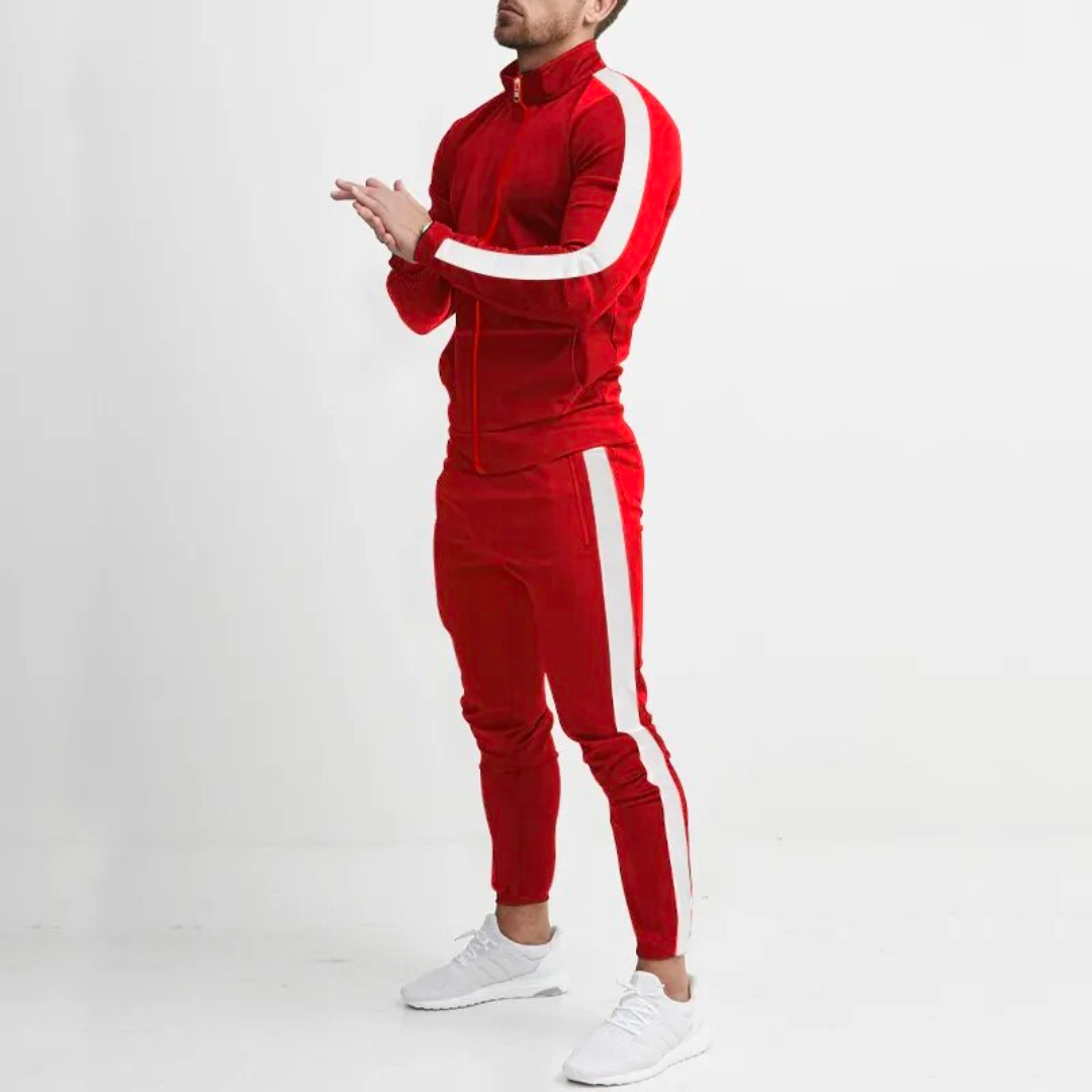 Męski zestaw dresowy Slim Fit – Gładki dres na zamek do aktywnych i codziennych dni