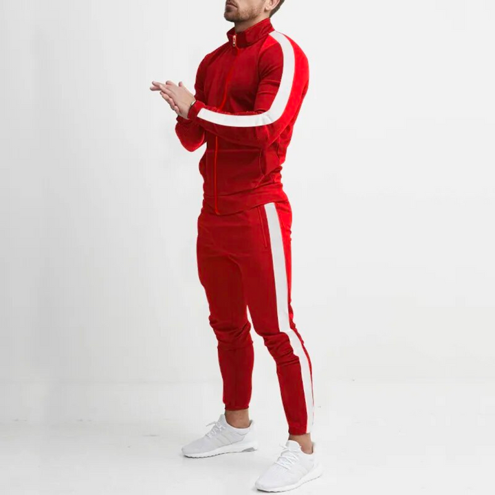 Męski zestaw dresowy Slim Fit – Gładki dres na zamek do aktywnych i codziennych dni