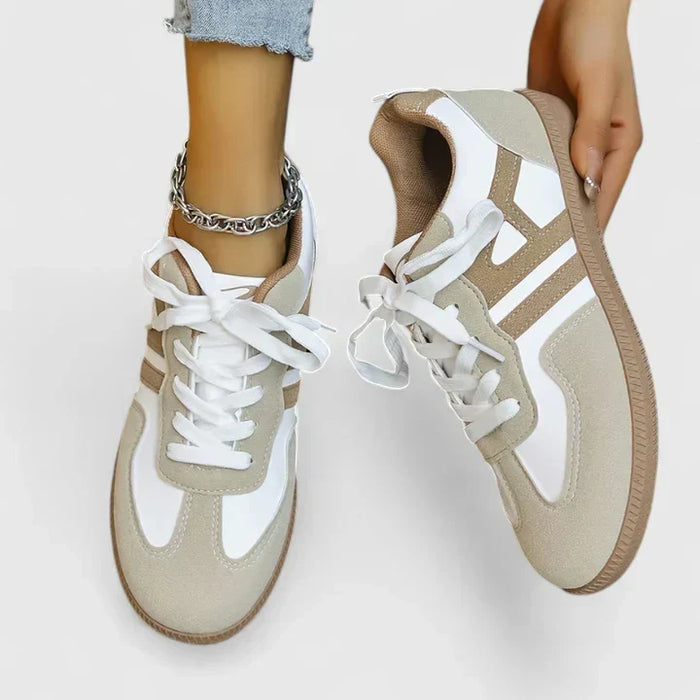 Damskie Retro Sneakersy na Sznurowanie Casuale na Co Dzień z Platformą