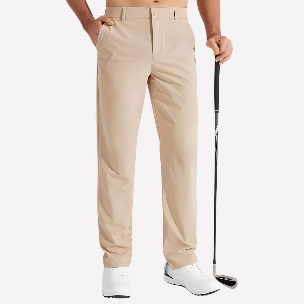 Męskie Spodnie Golfowe Dopasowane z Elastycznym Materiałem