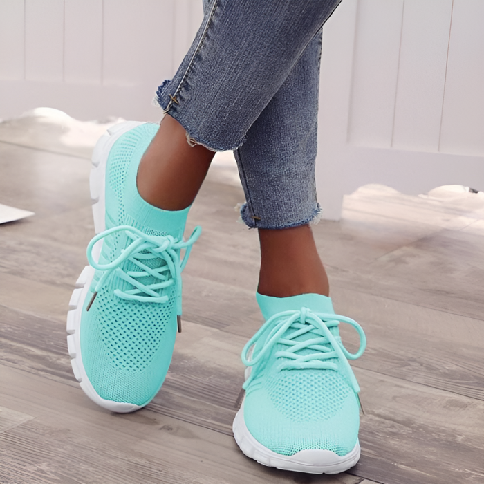 Damskie Sportowe Buty Slip-On z Dzianinową Cholewką