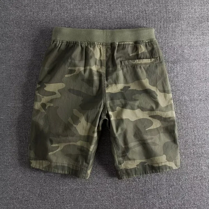 Męskie Letnie Szorty z Elastycznym Pasem i Wciąganym Sznurkiem