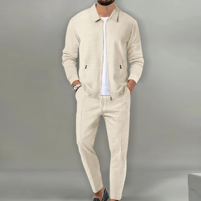 Męski Elegancki Casualowy Zestaw Garniturowy – Dopasowany, Wygodny, Stylowy, Chic, Uniwersalny, Inteligentny Strój na Co Dzień