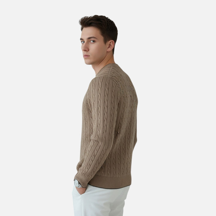 Valmonti | Męski Sweter z Rękawem Ribbed Knit