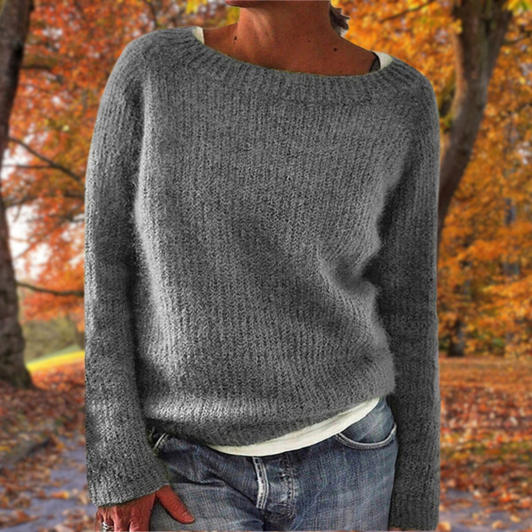 Damski klasyczny sweter z wełny merino Elegancka, ponadczasowa, ciepła odzież na jesień i zimę