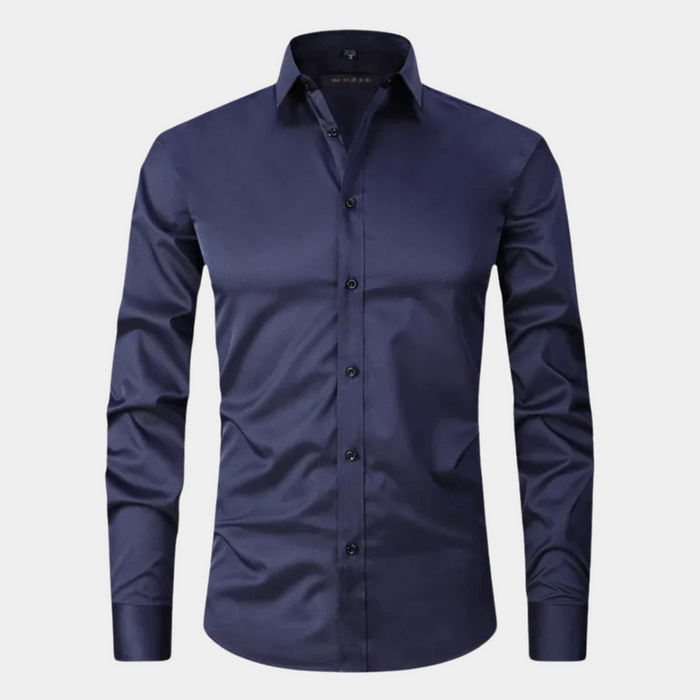 Męska Koszula Slim Fit z Długim Rękawem i Klasycznym Kołnierzem