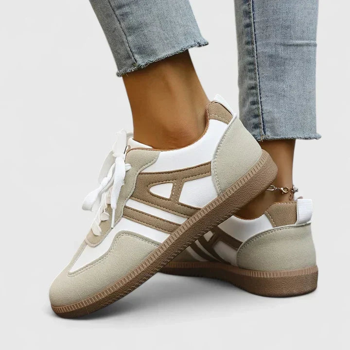 Damskie Retro Sneakersy na Sznurowanie Casuale na Co Dzień z Platformą