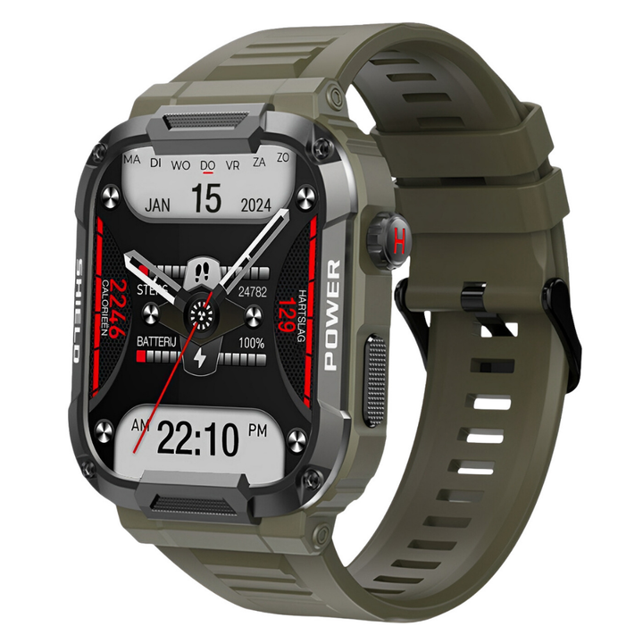 Męski Wytrzymały Smartwatch – Zewnętrzny Zegarek Fitness IP67 z 15-dniowym Czasem Czystym