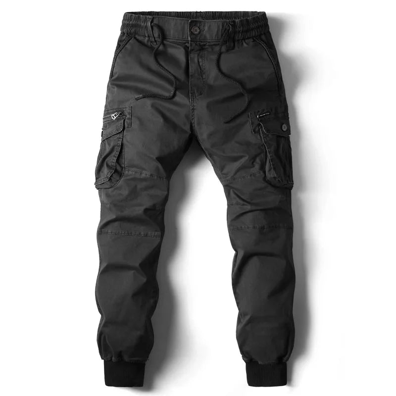 Męskie Spodnie Cargo Jogger z Wieloma Kieszeniami w Stylu Streetwear