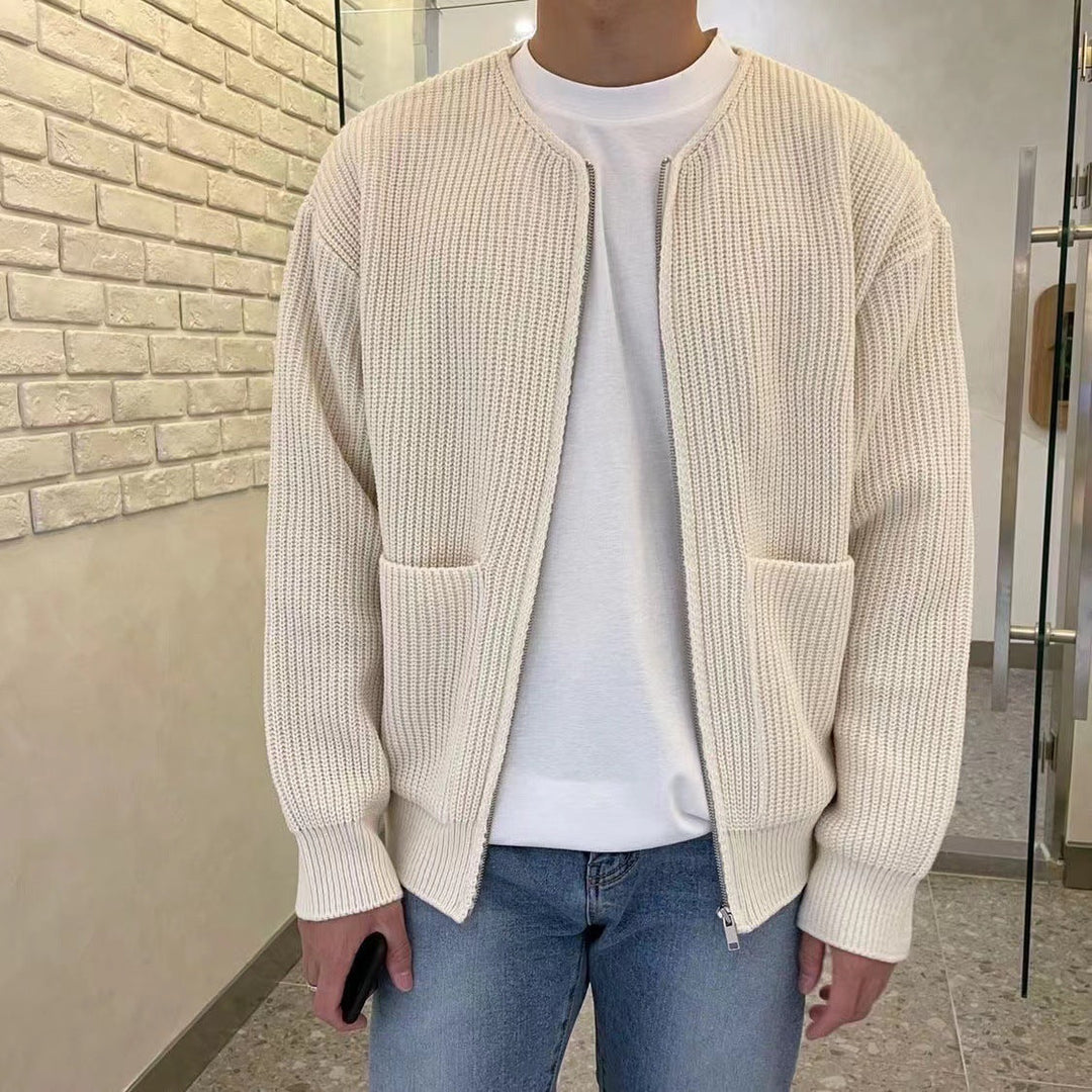 Męski sweter z wysokim kołnierzem – Ciepły, komfortowy, stylowy, casualowy, elegancki pulower