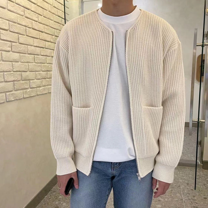 Męski sweter z wysokim kołnierzem – Ciepły, komfortowy, stylowy, casualowy, elegancki pulower