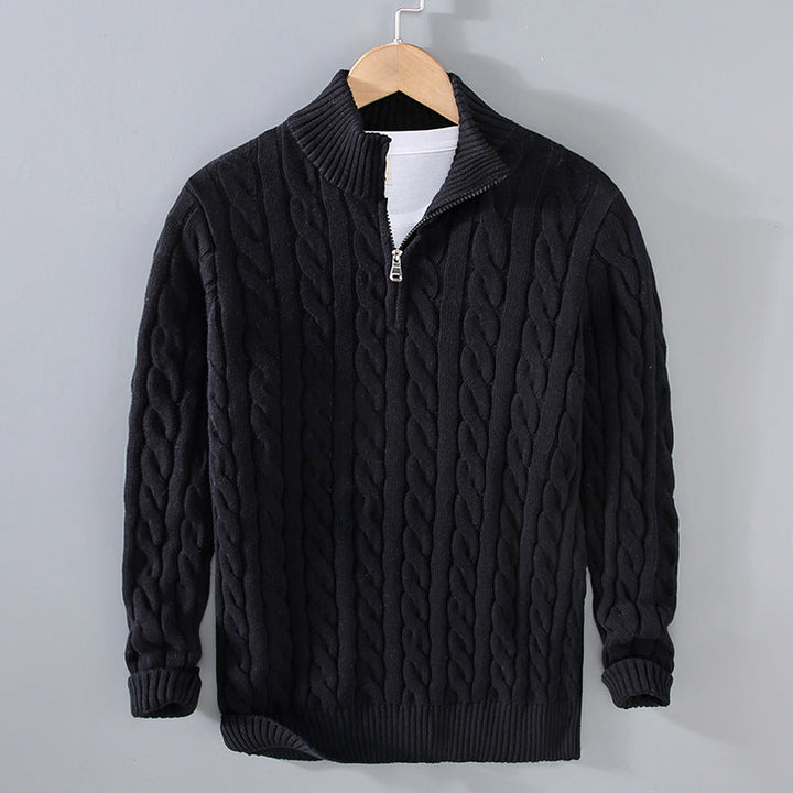Męski sweter dzianinowy – miękki, ciepły sweter z okrągłym dekoltem, wygodny, casualowy, elegancki