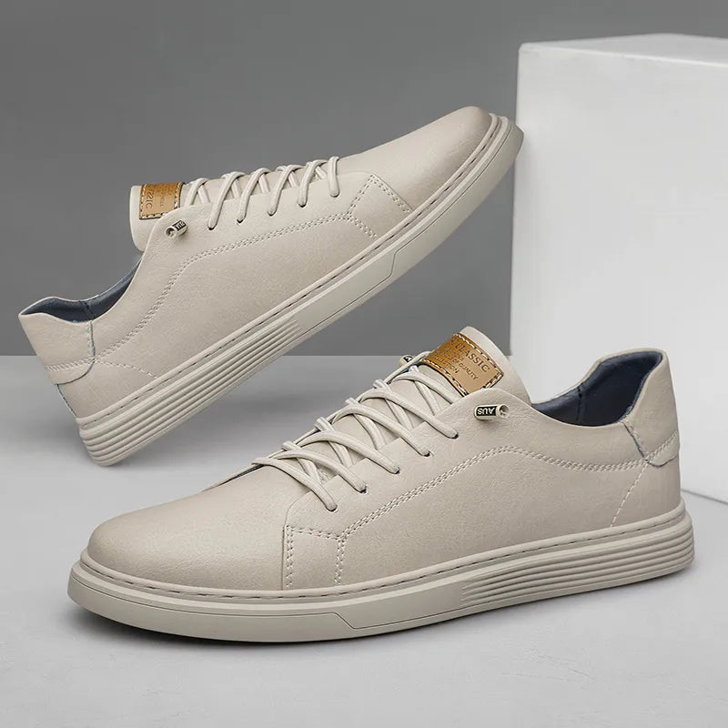 Męskie Minimalistyczne Sneakersy Oxford na Sznurowadła