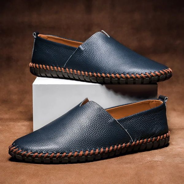 Męskie Casual Slip-On Loafers – Teksturowany Styl Mokasynów na Wiosenne Podróże
