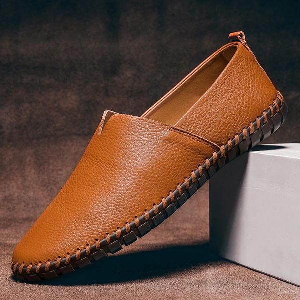 Męskie Casual Slip-On Loafers – Teksturowany Styl Mokasynów na Wiosenne Podróże