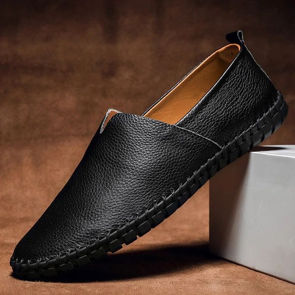 Męskie Casual Slip-On Loafers – Teksturowany Styl Mokasynów na Wiosenne Podróże