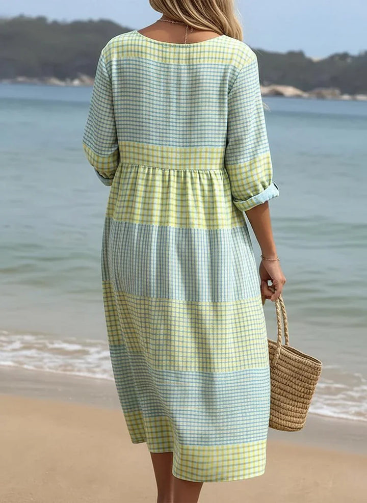 Kobiecą Midi Sukienkę w Print Relaxed Everyday Style