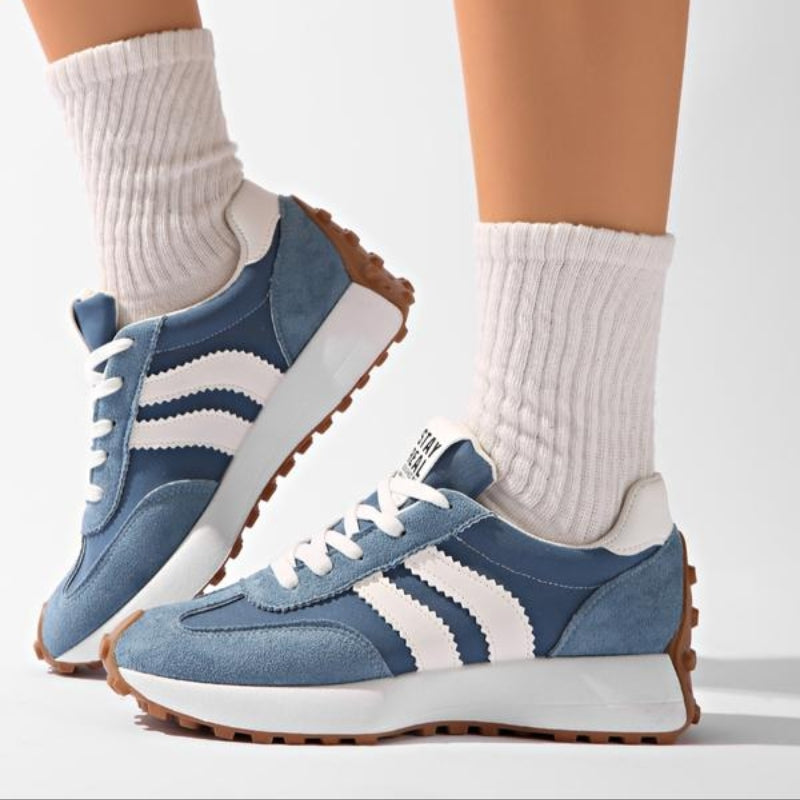 Damskie Retro Platformowe Sneakersy Biegowe Zamszowe Trenerki