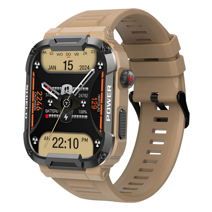 Męski Wytrzymały Smartwatch – Zewnętrzny Zegarek Fitness IP67 z 15-dniowym Czasem Czystym