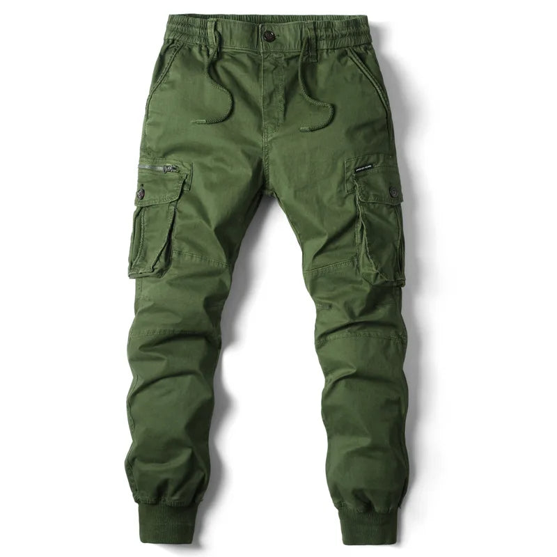 Męskie Spodnie Cargo Jogger z Wieloma Kieszeniami w Stylu Streetwear