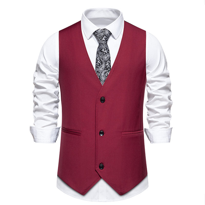 Męska Dopasowana Kamizelka Formalna – Slim-Fit Kamizelka z Guzikami na Wesela, Spotkania Biznesowe i Wydarzenia Wieczorne