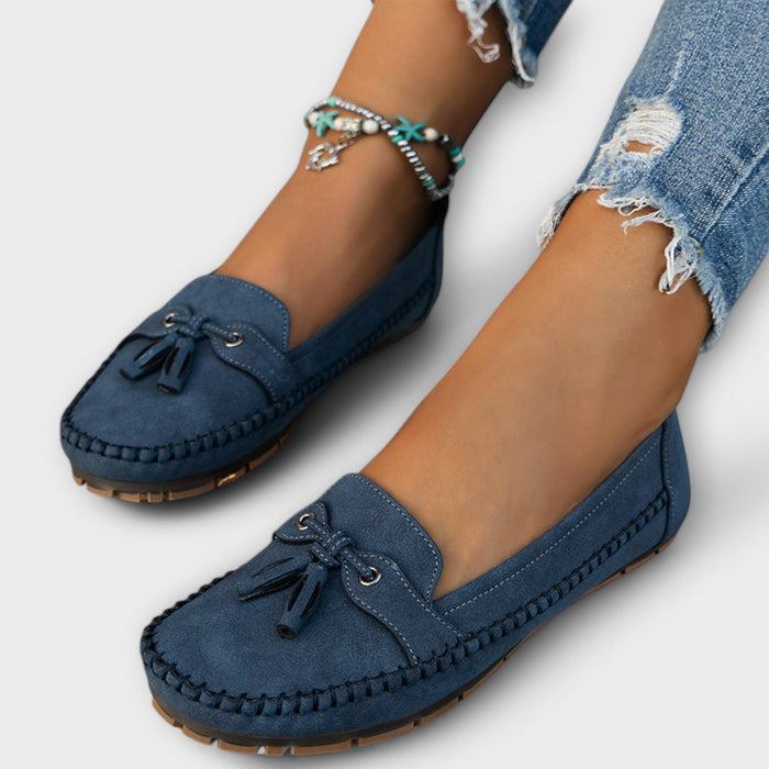 Damskie Mokasyny z Frędzlami, Miękkie Płaskie Buty Casual