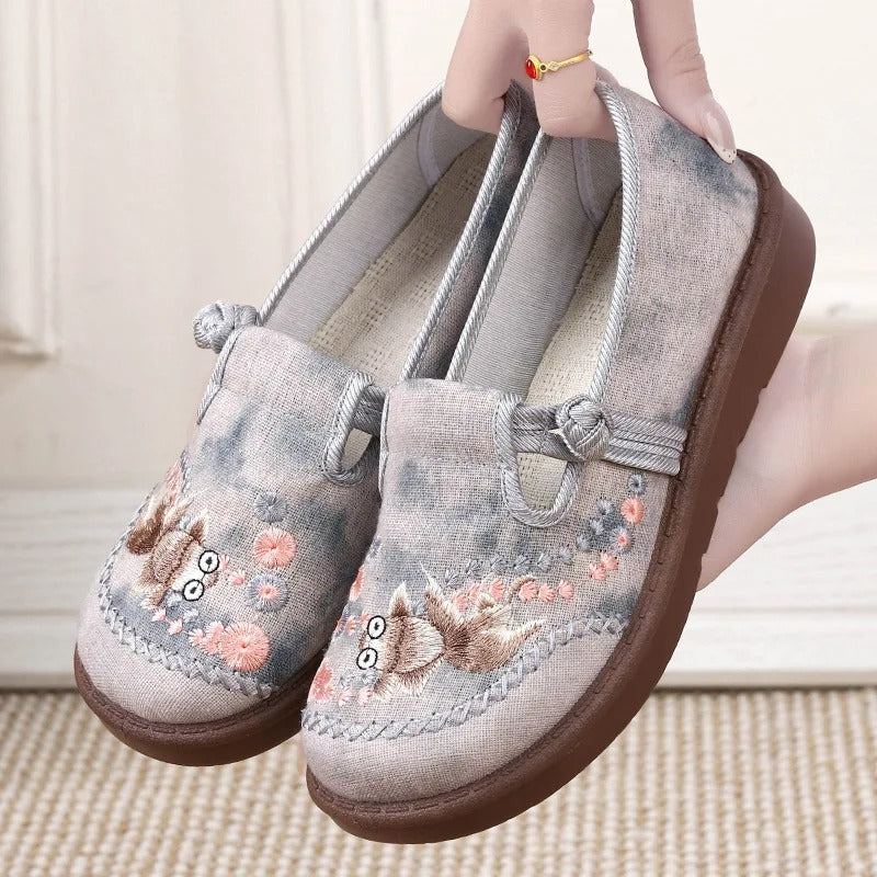 Damskie Slip-On Mokasyny z Wzorem – Wygodne Płaskie Buty do Pracy i na Weekend